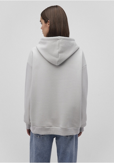 Mavi - Mavi Logo Baskılı Kapüşonlu Gri Sweatshirt 1600361-34322 Gri