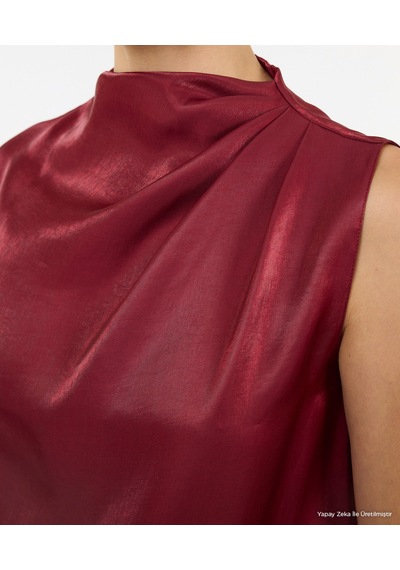 Yargıcı Regular Kayık Yaka Kısa Kol Bluz 26kkbl6037x 016 Bordo