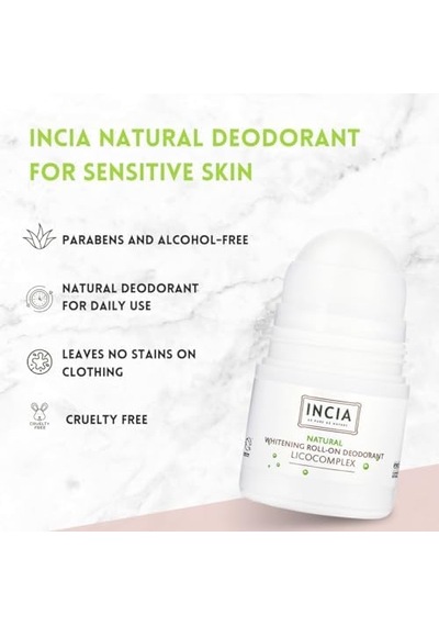Incia Natural Whitening Beyazlatıcı Kompleks Doğal Roll-on Deodorant 50ml 1 Paket