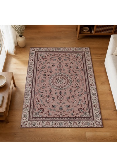 Kartela Halı Suma Halı Jüt Taban Dokuma Halı Gül Kurusu - 60 X 90 Cm
