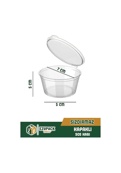 50 Adet Sızdırmaz 120 Ml Mini Saklama Kabı Sosluk Buzluk Kabı, Et Suyu, Kemik Suyu, Sos Kabı Mutfak Diğer