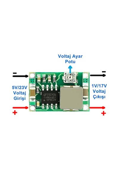 Mini-360 Voltaj Düşürücü Modül Güç Kaynağı Ayarlanabilir Voltaj Çıkışı 1v/ 17v Rc Uçak Araba Quadco