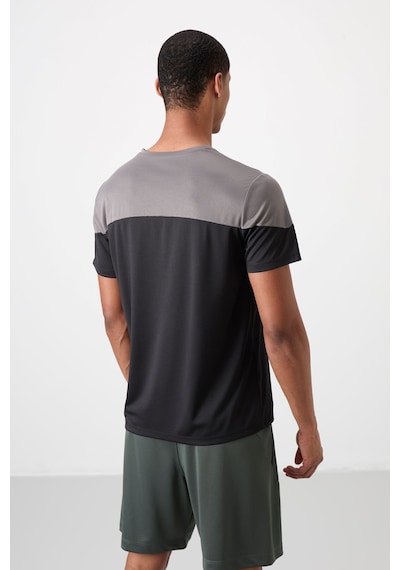 Tommy Life Siyah Polyester Nefes Alan Dokulu İnce Esnek Standart Fit Erkek Performans T-shirt - 88386 Siyah