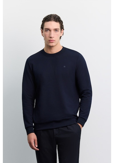 Avva Erkek Lacivert Bisiklet Yaka Kolay Ütülenen Regular Fit Sweatshirt B001035