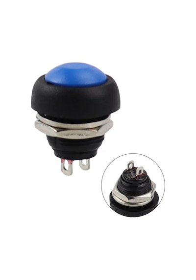 Mr-184 12mm Push Buton Plastik Mavi Pbs-33b Mavi
