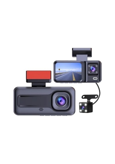 A98 Balckbox Dvr Wifi Full Hd 1080p 3 Kameralı Araç İçi Güvenlik Kamerası + Park Modu Kablosu Ön-arka-iç Kayıt, Dashcam