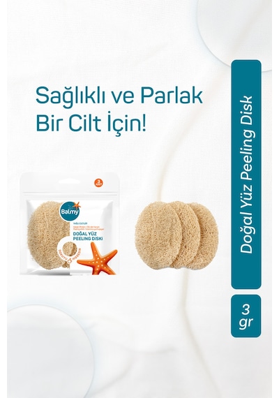 3 Adet Balmy 3'lü Doğal Kabak Peeling Diski Çok Renkli