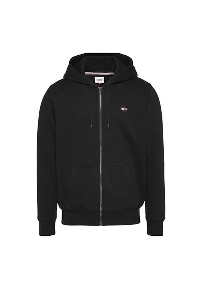 Tommy Hilfiger Tjm Reg S Flag Zip Thru Sweatshirt - Konforlu Ve Şık Fermuarlı Tasarım-7444 Siyah