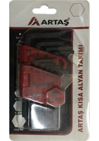 Artaş Alyan Anahtar Takımı Altı Köşe 10 Parça Siyah