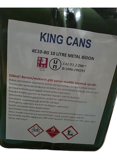 Kıngcans 10 Litre Metal Yakıt Bidonu