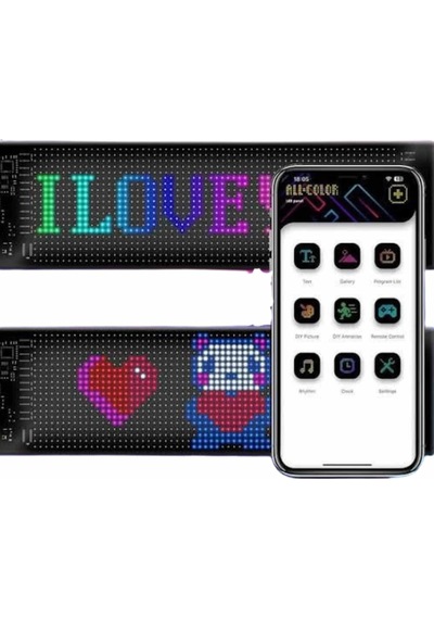 Led Matrix Bluetooth Bağlantılı Araç Camına Uygun Pixsel Görünümlü 16x96 Pixel