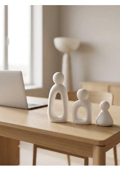 Kaveld Aura Family Minimalist Dekoratif Heykel 3'lü Set El Yapımı Modern Biblo Mermer Tozu & Çimento Kompozit Premium Salon Ve Ofis Dekoru Beyaz Kaveld Aura Family Minimalist Dekoratif Heykel 3'lü Set El Yapımı Modern Biblo Mermer Tozu & Çimento Kompozit Premium Salon Ve Ofis Dekoru Beyaz