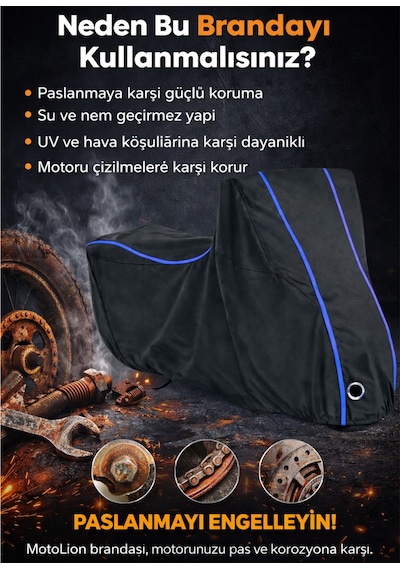 Arora Cg 150 Topcaseli Siyah-mavi Dikişli Motor Brandası,motosiklet Branda