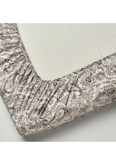 Ikea Rodgersıa Çift Kişilik Çarşaf 180 X 200 Cm Beyaz - Gri