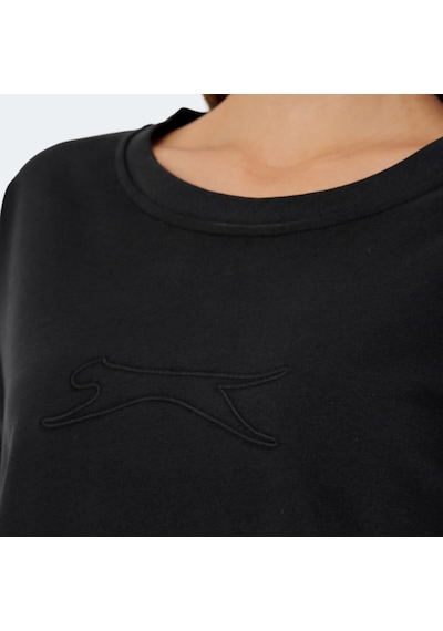 Slazenger VIKENTI SW Oversize Kadın Cepli Oversıze Siyah Sweatshirt