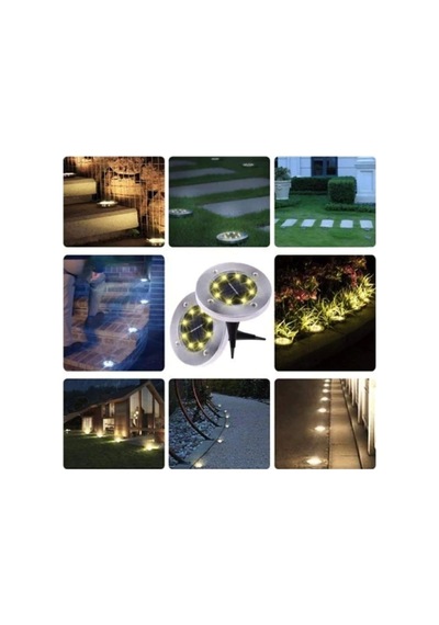 12'li 3w Solar Güneş Enerjili Kazıklı Çim & Bahçe Aydınlatma,paslanmaz Inox, Ip65 Beyaz Işık