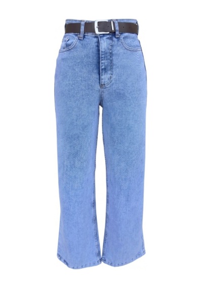 Bluemarlin Buz Kar Likralı Kemerli Tam Kalıp Denim Pantolon Buz Kar