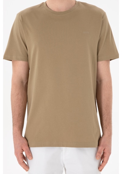 U.S. Polo Assn. Erkek Regular Fit Bisiklet Yaka Haki Basic Tişört 50305928-VR027