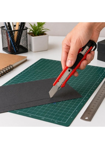 Mini Falçata Seti 9mm Maket Bıçağı + 10 Adet Yedek Bıçak Küçük Boy Kesici Falçata Hassas Kesim Karton Kağıt Plastik Kesme Bıçağı Asorti Renk