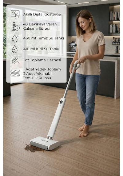 Eo-tech DW200 Kablosuz Şarjlı Mop