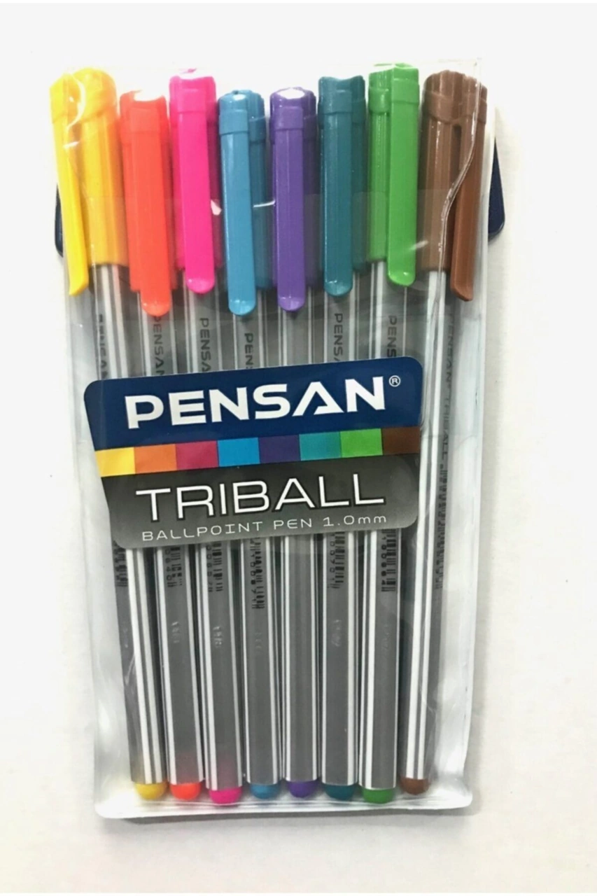 Triball Tükenmez Kalem Renkli 8'li Vakumlu Poşet No Color