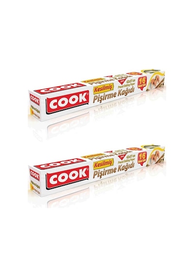 Cook Kesilmiş Pişirme Kağıdı 16 Tepsi 42 X 37 Cm 2 Adet
