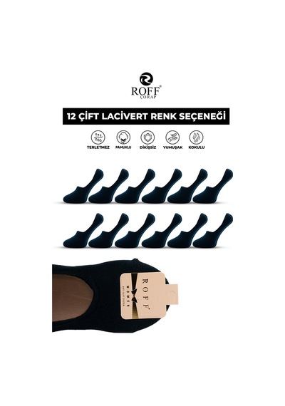 12 Li Corap Kadın Babet Lacivert