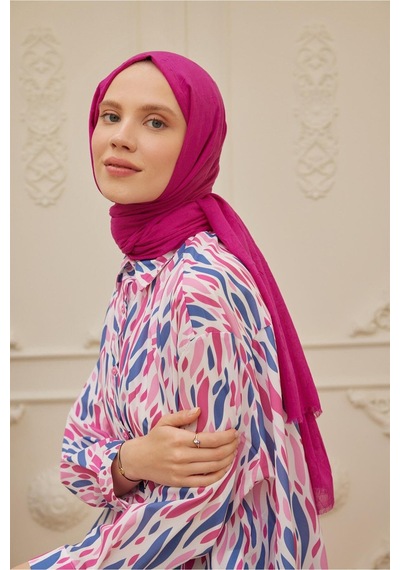 Bambu Kraş Şal Tesettür Giyim, Yüksek Kalite, Hafif, Rahat, Şık, Premium, Lux, Shawl, Scarf Fuşya