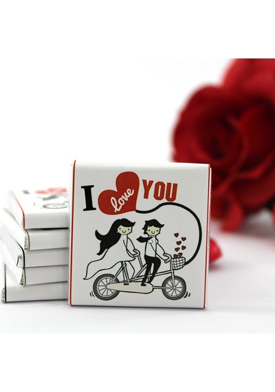 Dark Brown I LOVE YOU Yazılı Sevgili için Madlen Çikolata Sütlü ve Bitter 72 Adet