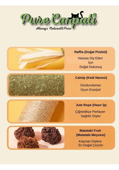 Matatabi & Catnip Kedi Oyuncağı Doğal Kedi Oyuncağı & Diş Kaşıyıcı