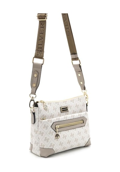Silver Polo Sp1110 Kadın Çapraz Çanta Monogram Bej-kum