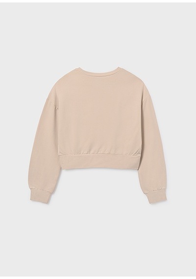Mayoral Bej Kız Çocuk Pul Detaylı Sweatshirt 7421 Bej