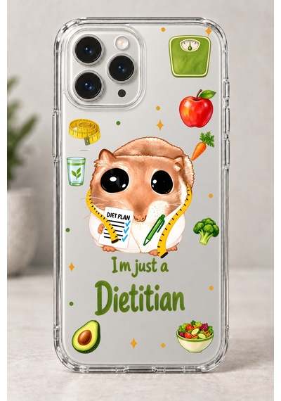 Sad Hamster Diyetisyen Baskılı Şeffaf Telefon Kılıfı