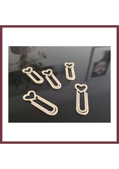Storeşahin 3d Baskı Kalp Figürlü Ataç - 10lu Set - Bej Shn0720