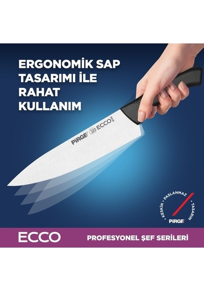 Pirge Ecco Şef Bıçağı 16 Cm Siyah - 38159 Diğer