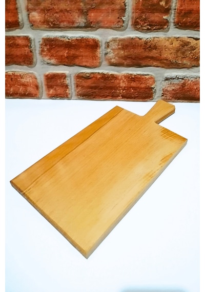 Ahşap Tek Parça Saplı Kesme Tahtası 19 Cm En X 30 Cm Boy Kahverengi