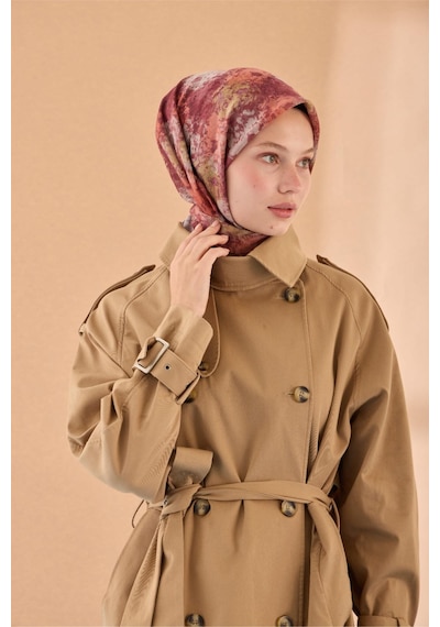 Silk Home Soft Eşarp 73095-01 Bordo, Yeşil, Turuncu, Vizon