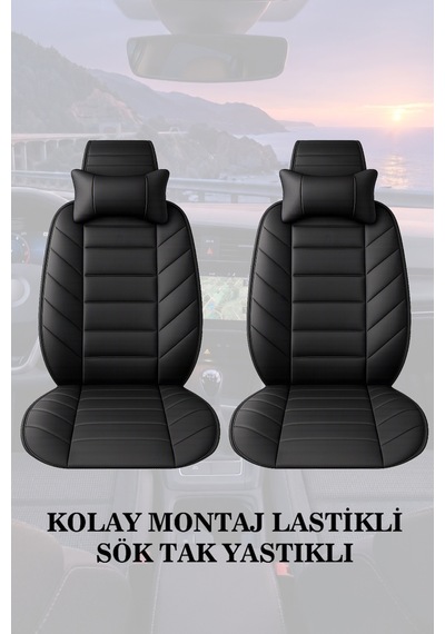 Fiat Fiorino 2010 Uyumlu Premium Siyah Renk Lüks 2 Adet Minder Ve Yastık