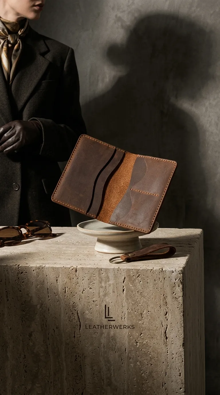 Natderi %100 Hakiki Deri Pasaport Kılıfı Ve Anahtarlık Seti - El Dikişli Özel Deri Pasaportluk 10x15 Cm Taba