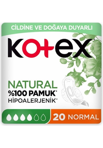 Kotex Natural Hijyenik Ped Pamuk Normal 20'li
