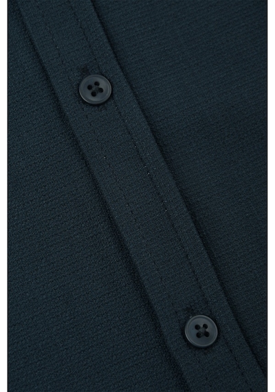 Deepsea Lacivert Slim Fit Örme Kumaş Likralı Erkek Gömlek Nefes Alan Esnek Ve Modern Tasarım 2602604 Lacivert