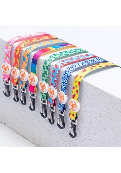 Mushroom Leash Mantar Desenli Kedi Köpek Sevk & Gezdirme Kayışı Köpek Uzatma Tasması-1,5cm Kırmızı
