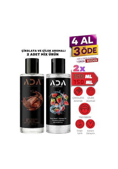 Yenilebilir Kayganlaştırıcı Jel 150 Ml Çilek Çikolata Aromalı 2li Set Anal Uyumlu