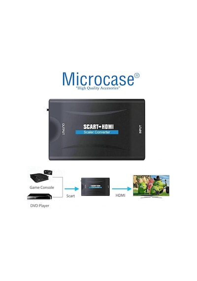 Scart To Hdmı Dönüştürücü Adaptör Siyah - Al2621 Standart