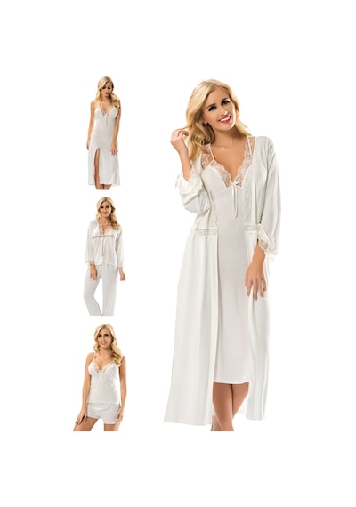 Ekru Penye Çeyizlik 6' Lı Set - 1510 Çok Renkli
