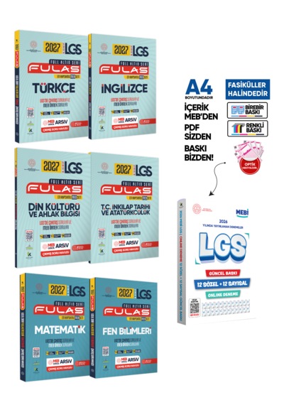 2027 8.sınıf Full Lgs Altın Seri Fulas Meb Çıkmış Soru Bankası Ve Lgs 12li Online Set Baskı Ücreti