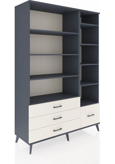 Hyperion Dolap 9 Raflı 4 Çekmeceli 132x44x195 Antrasit-antra... Antrasit