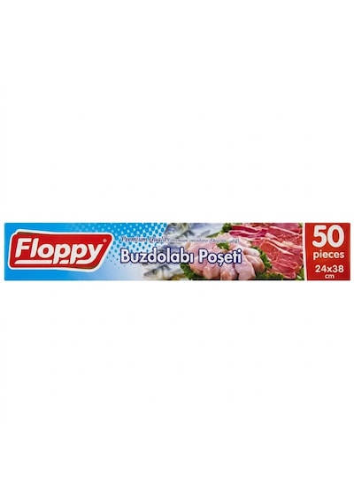 Şeylişeyler - Floppy Orta Boy Kilitsiz Buzdolabı Poşeti 24x38 Cm 50'li 1 Paket