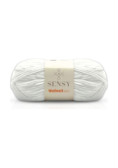 Sensy Velvet Slim El Örgü Ipi Battaniye Ipi Kazak Ipi Bebek Battaniye Ipi Kadife Ip Amigurumi Ip Beyaz