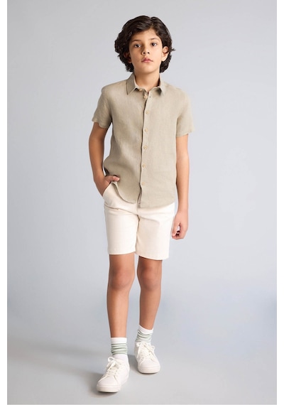 Defacto Gabardin Şort Erkek Çocuk C2955a826smer37 Ekru-er37